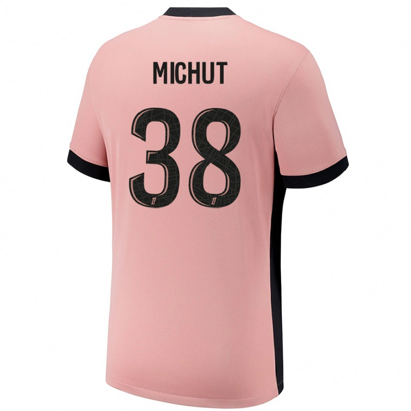 Danxen Kinderen Edouard Michut #38 Roestroze Thuisshirt Derde Tenue 2024/25 T-Shirt