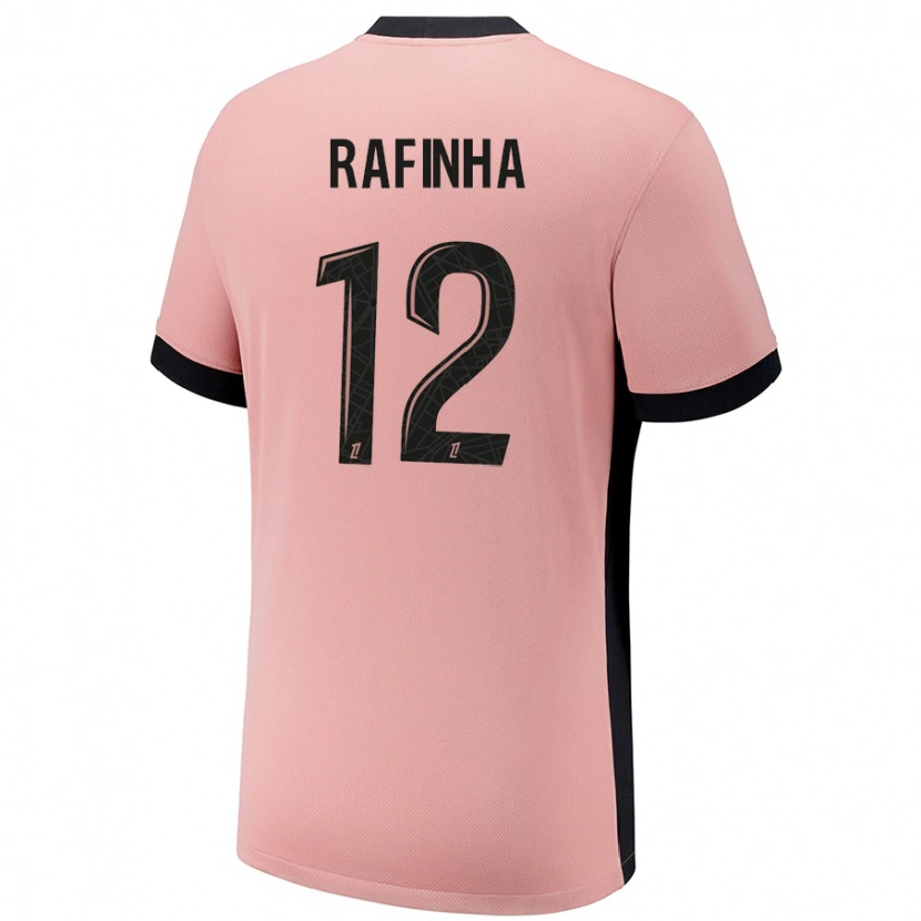 Danxen Kinderen Rafinha #12 Roestroze Thuisshirt Derde Tenue 2024/25 T-Shirt