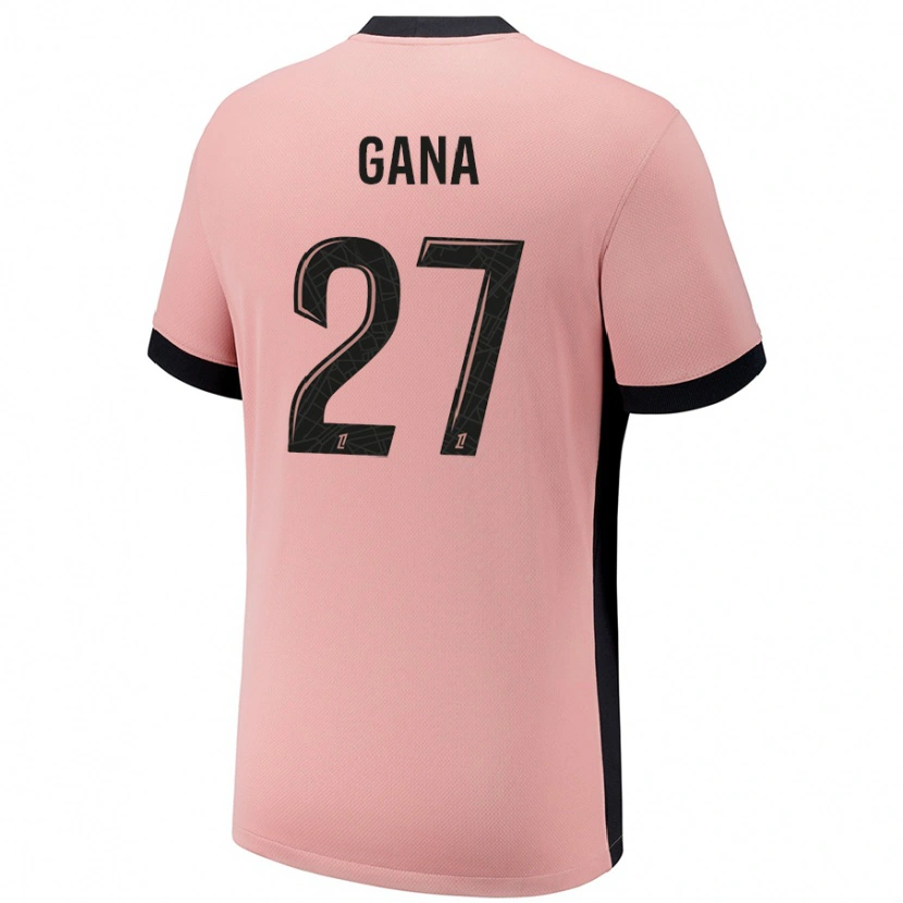 Danxen Kinderen Idrissa Gana Gueye #27 Roestroze Thuisshirt Derde Tenue 2024/25 T-Shirt