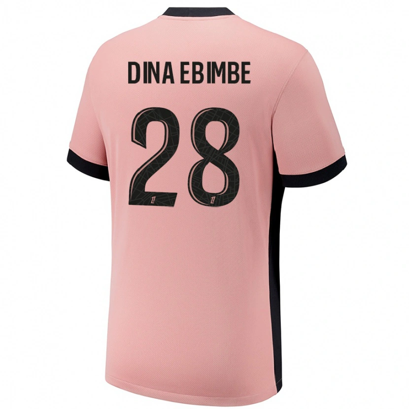 Danxen Kinderen Eric Junior Dina Ebimbe #28 Roestroze Thuisshirt Derde Tenue 2024/25 T-Shirt