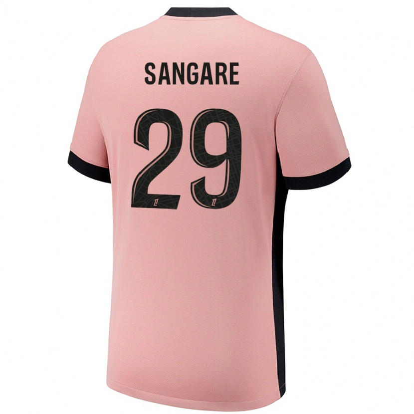 Danxen Kinderen Hawa Sangare #29 Roestroze Thuisshirt Derde Tenue 2024/25 T-Shirt