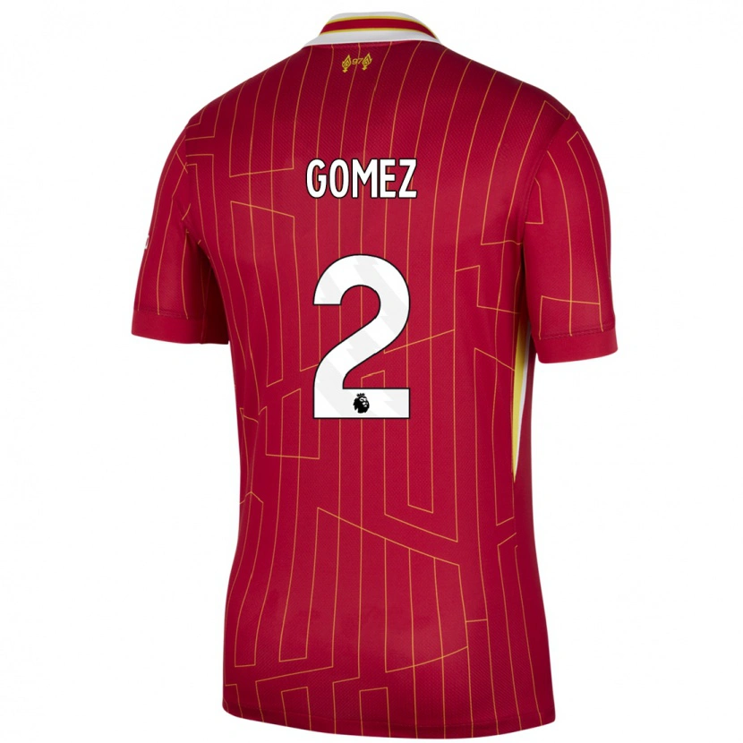 Danxen Heren Joe Gomez #2 Rood Geel Wit Thuisshirt Thuistenue 2024/25 T-Shirt