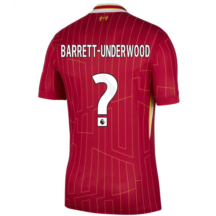 Danxen Heren Keehan Barrett-Underwood #0 Rood Geel Wit Thuisshirt Thuistenue 2024/25 T-Shirt