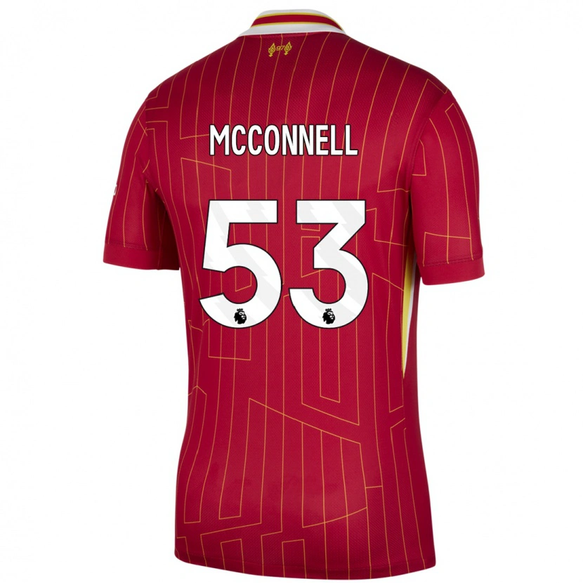 Danxen Heren James Mcconnell #53 Rood Geel Wit Thuisshirt Thuistenue 2024/25 T-Shirt