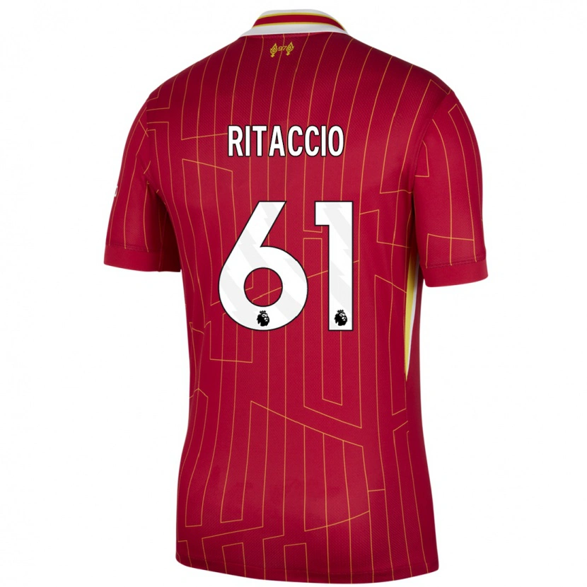 Danxen Heren Matteo Ritaccio #61 Rood Geel Wit Thuisshirt Thuistenue 2024/25 T-Shirt