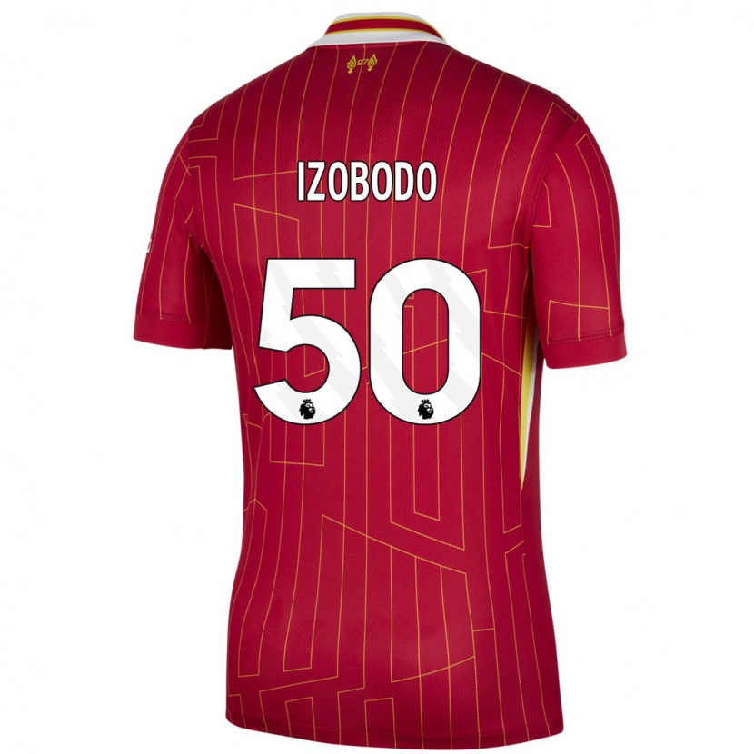 Danxen Heren Elijah Izobodo John #50 Rood Geel Wit Thuisshirt Thuistenue 2024/25 T-Shirt