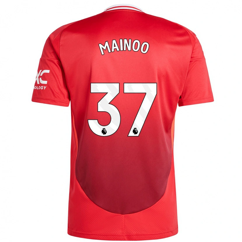 Danxen Heren Kobbie Mainoo #37 Felrood Thuisshirt Thuistenue 2024/25 T-Shirt