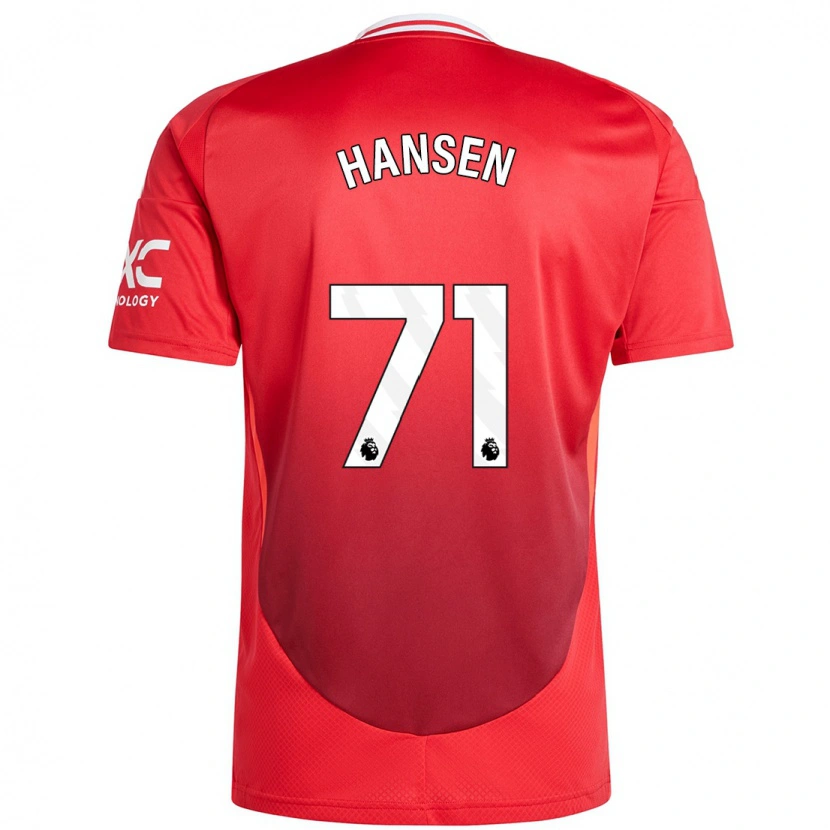 Danxen Heren Isak Hansen-Aaroen #71 Felrood Thuisshirt Thuistenue 2024/25 T-Shirt