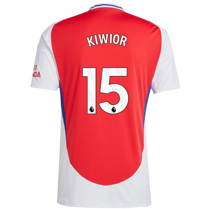 Danxen Heren Jakub Kiwior #15 Rood Wit Thuisshirt Thuistenue 2024/25 T-Shirt