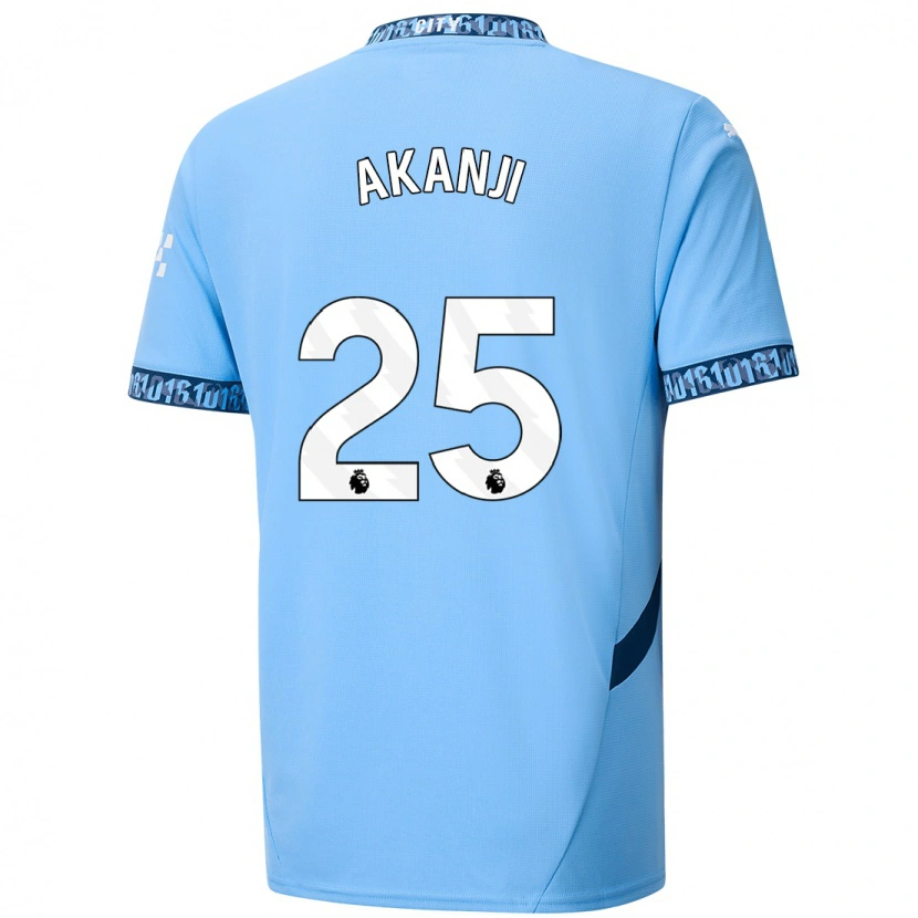 Danxen Heren Manuel Akanji #25 Marineblauw Thuisshirt Thuistenue 2024/25 T-Shirt