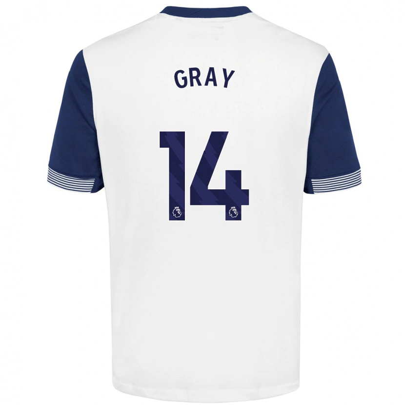 Danxen Heren Archie Gray #14 Wit Blauw Thuisshirt Thuistenue 2024/25 T-Shirt