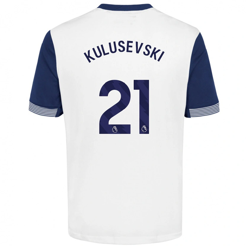 Danxen Heren Dejan Kulusevski #21 Wit Blauw Thuisshirt Thuistenue 2024/25 T-Shirt