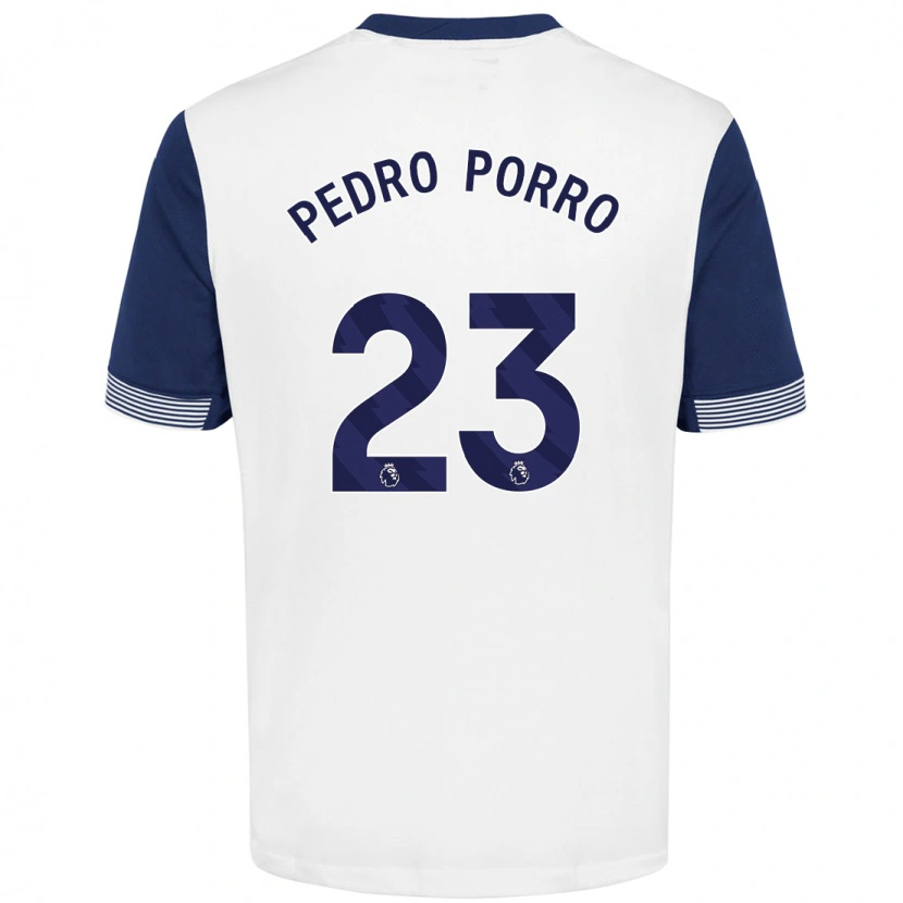 Danxen Heren Pedro Porro #23 Wit Blauw Thuisshirt Thuistenue 2024/25 T-Shirt