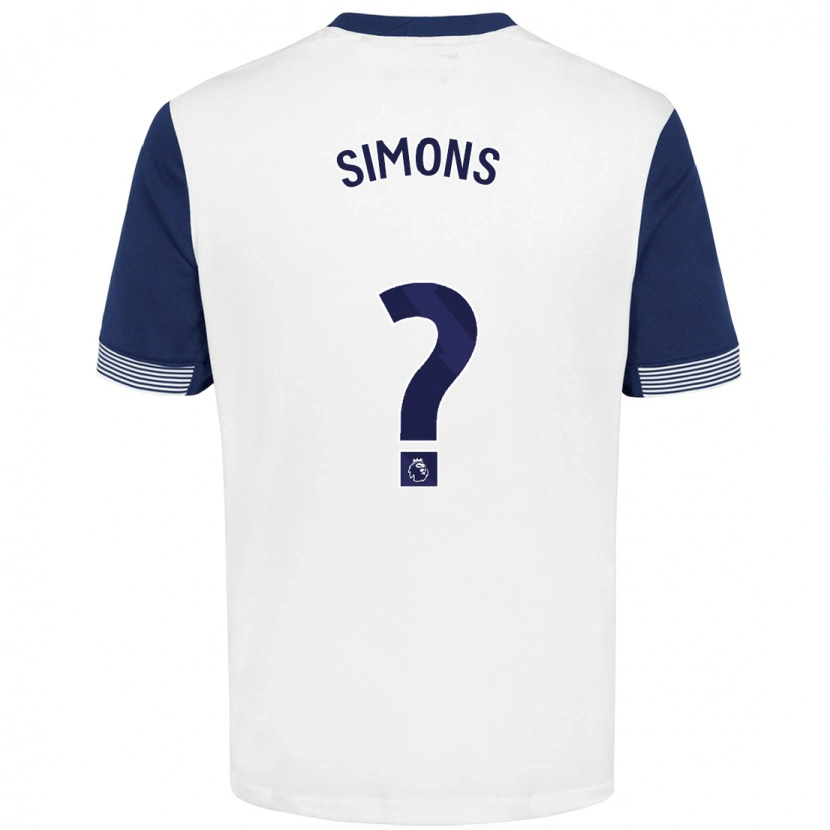 Danxen Heren Zach Simons #0 Wit Blauw Thuisshirt Thuistenue 2024/25 T-Shirt