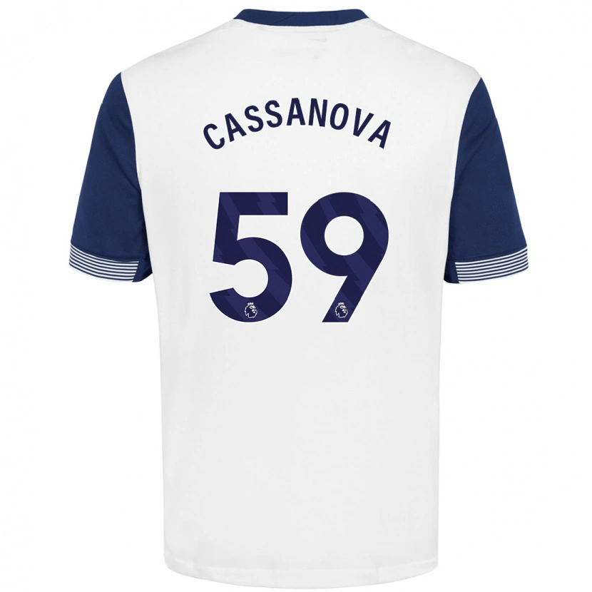 Danxen Heren Dante Cassanova #59 Wit Blauw Thuisshirt Thuistenue 2024/25 T-Shirt