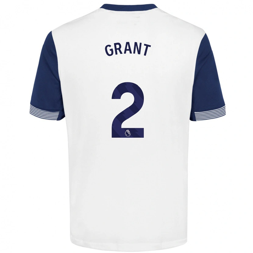 Danxen Heren Charlotte Grant #2 Wit Blauw Thuisshirt Thuistenue 2024/25 T-Shirt