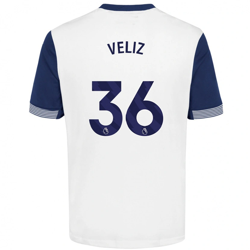 Danxen Heren Alejo Véliz #36 Wit Blauw Thuisshirt Thuistenue 2024/25 T-Shirt