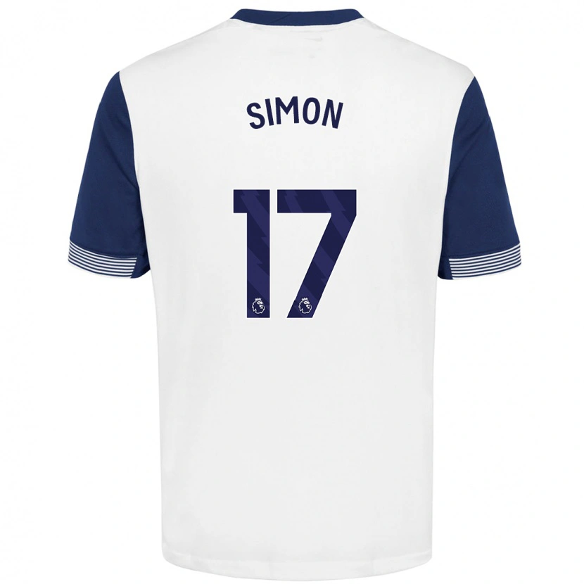 Danxen Heren Kyah Simon #17 Wit Blauw Thuisshirt Thuistenue 2024/25 T-Shirt