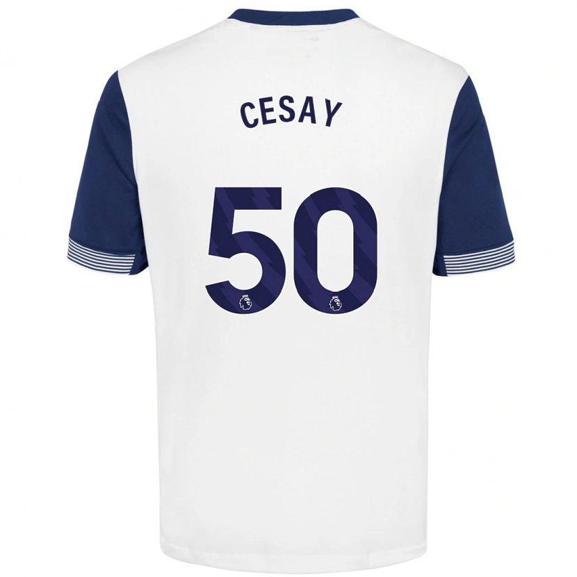 Danxen Heren Kallum Cesay #50 Wit Blauw Thuisshirt Thuistenue 2024/25 T-Shirt