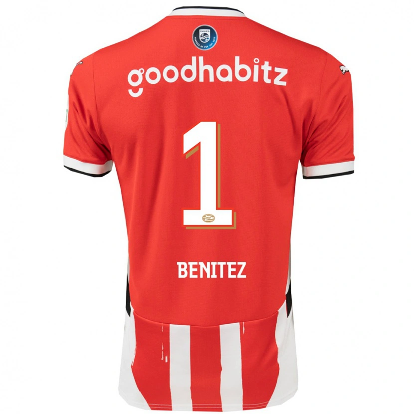 Danxen Heren Walter Benítez #1 Rood Wit Thuisshirt Thuistenue 2024/25 T-Shirt