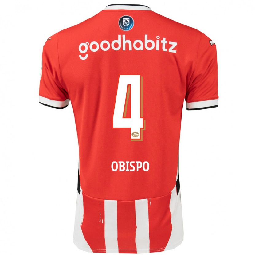 Danxen Heren Armando Obispo #4 Rood Wit Thuisshirt Thuistenue 2024/25 T-Shirt