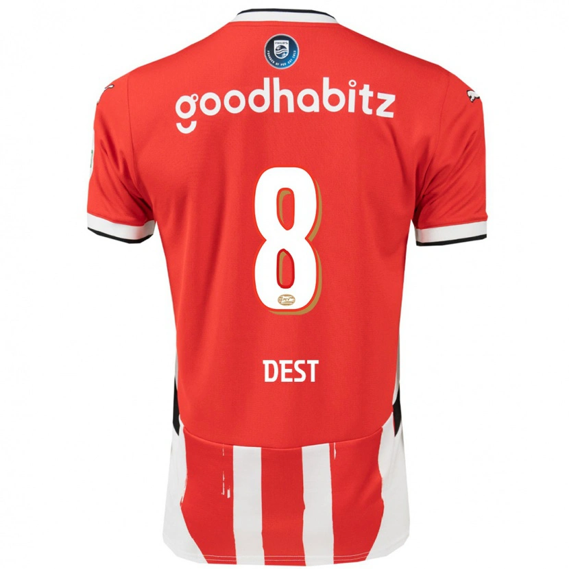 Danxen Heren Sergiño Dest #8 Rood Wit Thuisshirt Thuistenue 2024/25 T-Shirt