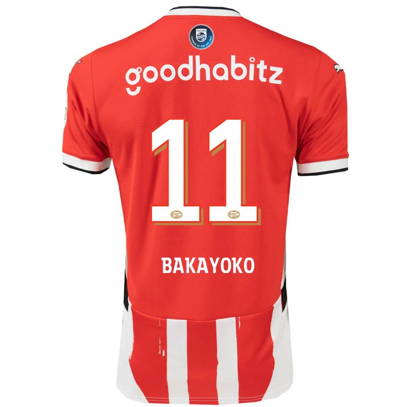 Danxen Heren Johan Bakayoko #11 Rood Wit Thuisshirt Thuistenue 2024/25 T-Shirt