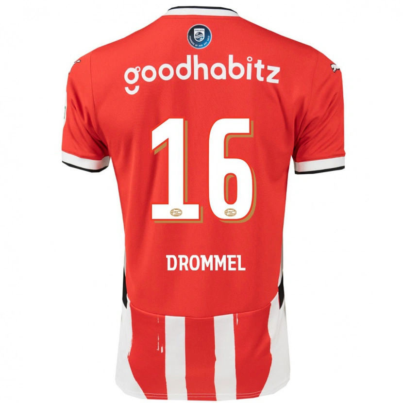 Danxen Heren Joël Drommel #16 Rood Wit Thuisshirt Thuistenue 2024/25 T-Shirt