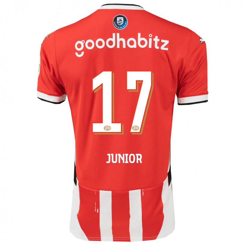 Danxen Heren Mauro Júnior #17 Rood Wit Thuisshirt Thuistenue 2024/25 T-Shirt