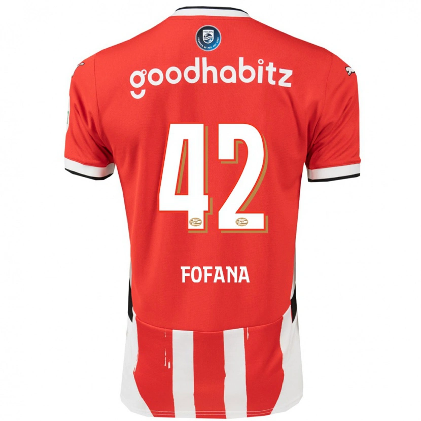 Danxen Heren Fodé Fofana #42 Rood Wit Thuisshirt Thuistenue 2024/25 T-Shirt