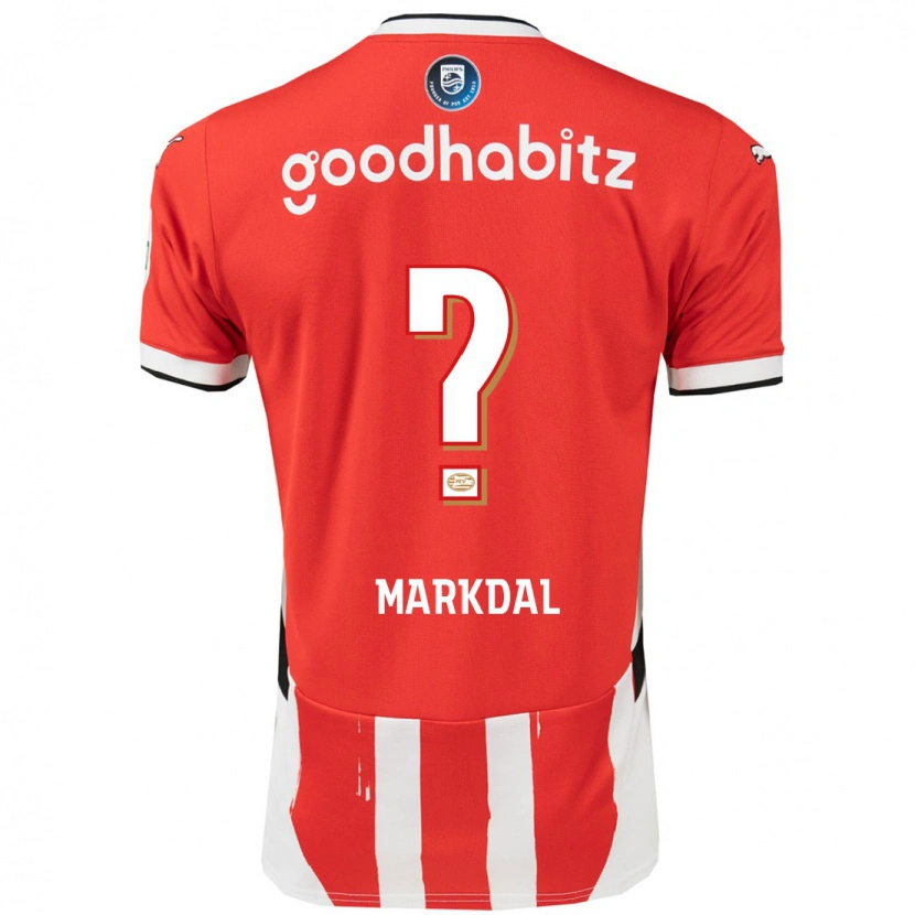 Danxen Heren Mikkel Markdal #0 Rood Wit Thuisshirt Thuistenue 2024/25 T-Shirt