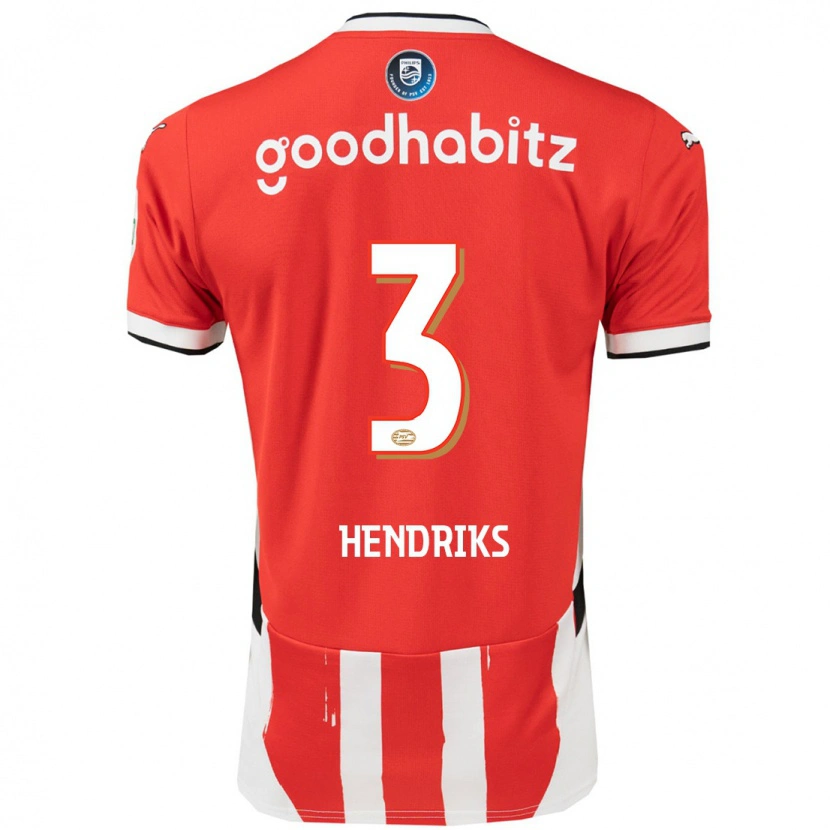 Danxen Heren Gwyneth Hendriks #3 Rood Wit Thuisshirt Thuistenue 2024/25 T-Shirt