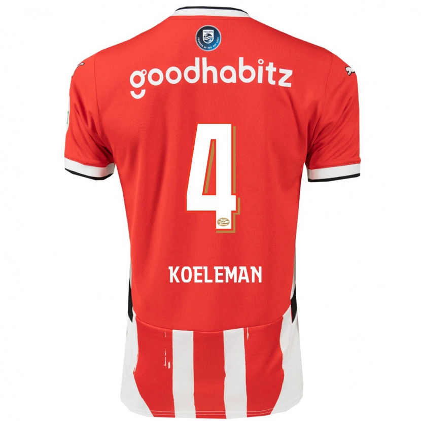 Danxen Heren Senna Koeleman #4 Rood Wit Thuisshirt Thuistenue 2024/25 T-Shirt