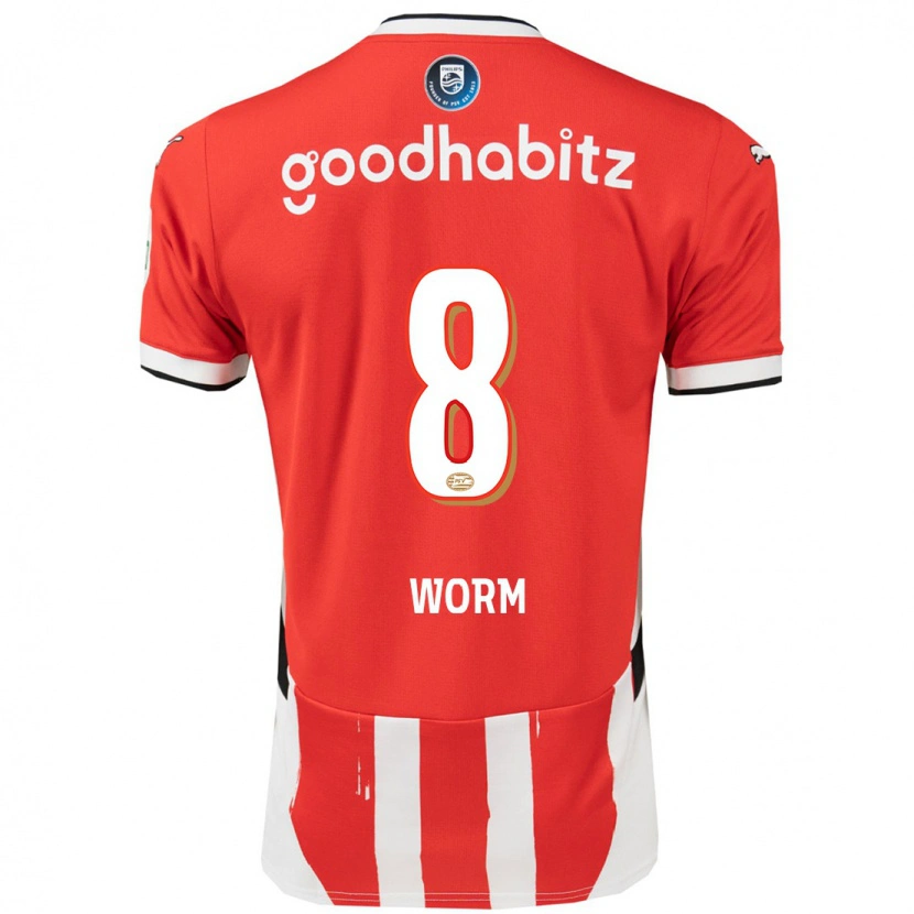 Danxen Heren Siri Worm #8 Rood Wit Thuisshirt Thuistenue 2024/25 T-Shirt