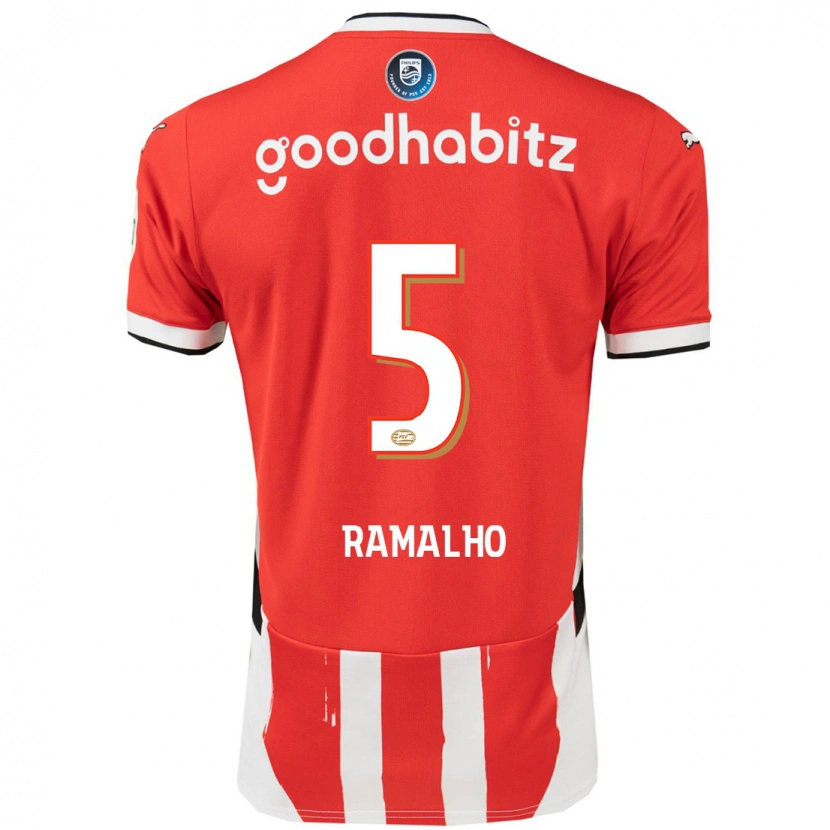 Danxen Heren André Ramalho #5 Rood Wit Thuisshirt Thuistenue 2024/25 T-Shirt