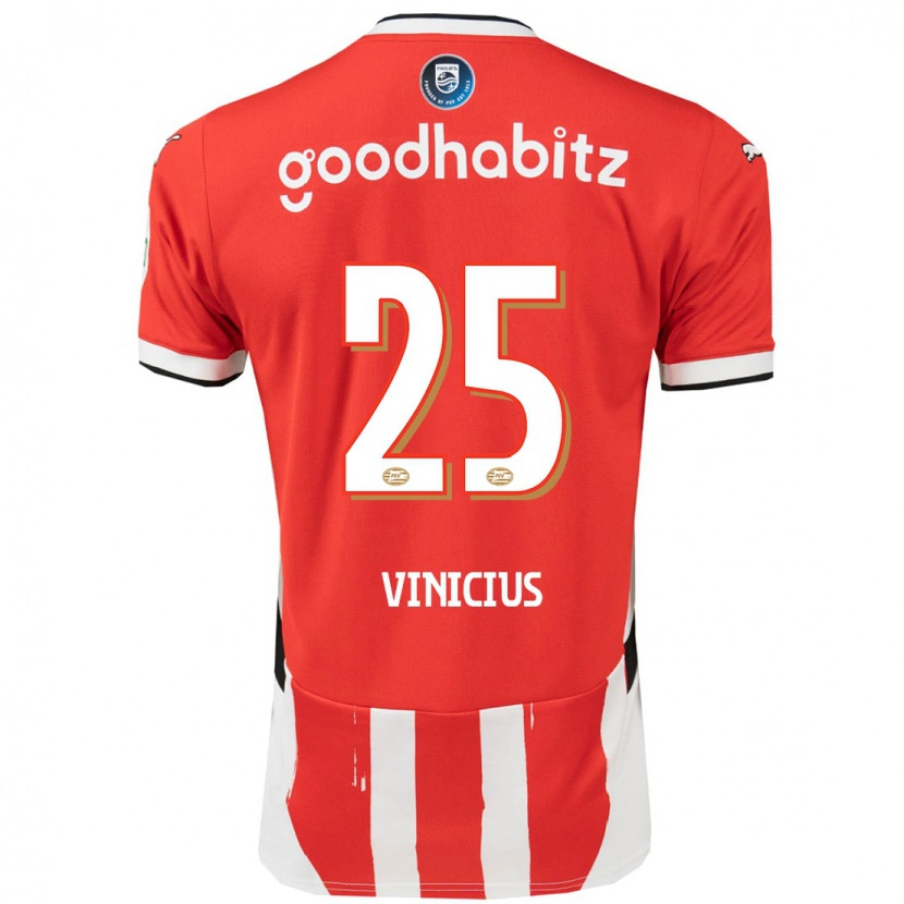 Danxen Heren Carlos Vinicius #25 Rood Wit Thuisshirt Thuistenue 2024/25 T-Shirt