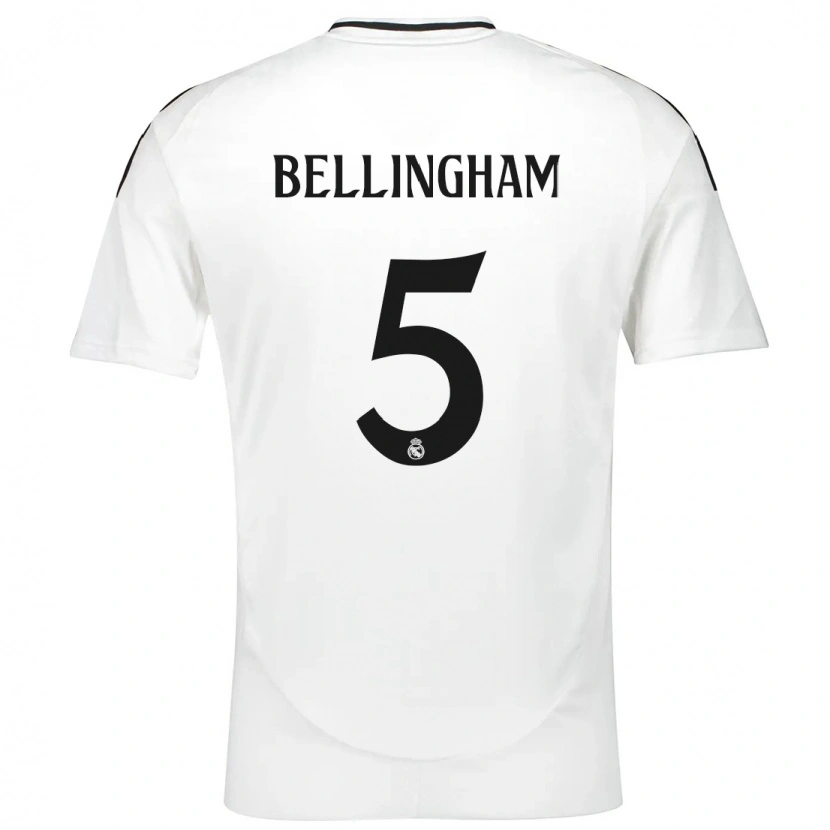 Danxen Heren Jude Bellingham #5 Wit Thuisshirt Thuistenue 2024/25 T-Shirt