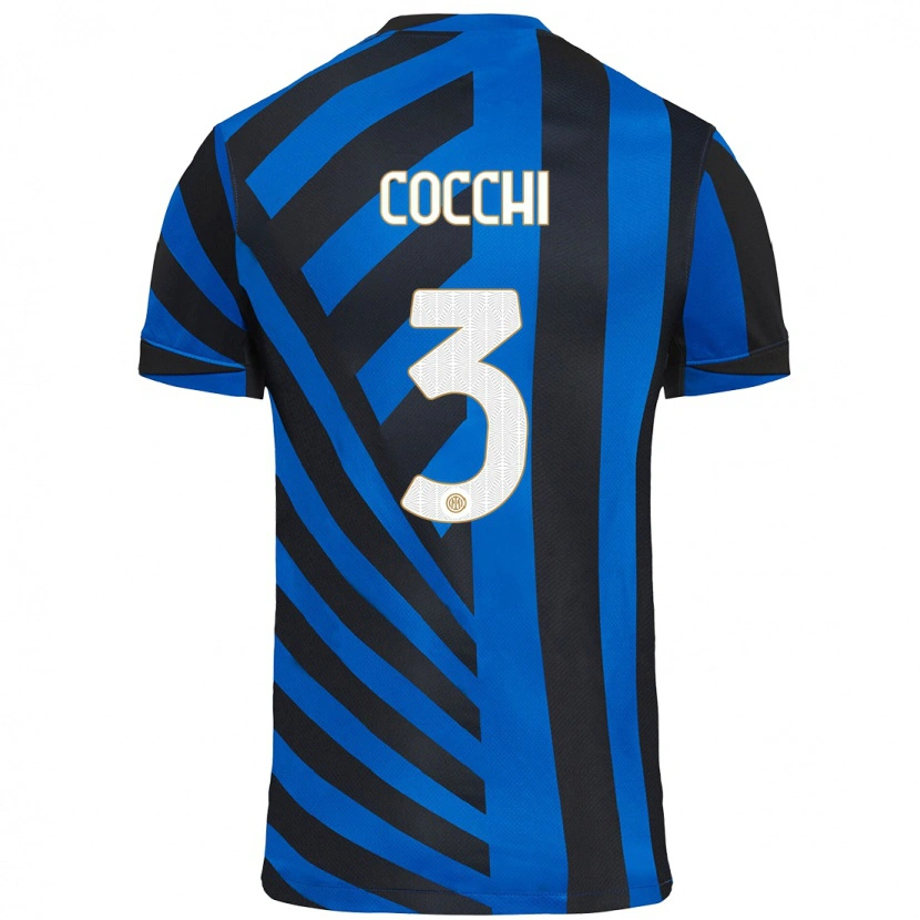 Danxen Heren Matteo Cocchi #3 Blauw Zwart Thuisshirt Thuistenue 2024/25 T-Shirt