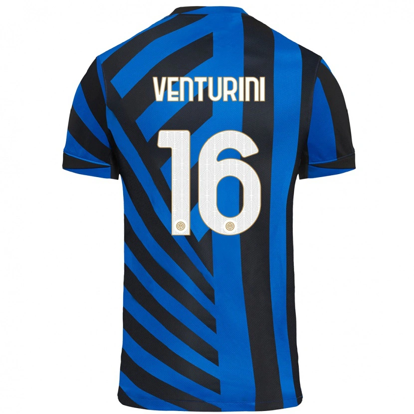 Danxen Heren Matteo Venturini #16 Blauw Zwart Thuisshirt Thuistenue 2024/25 T-Shirt