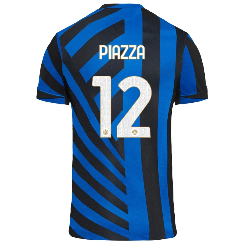 Danxen Heren Alessia Piazza #12 Blauw Zwart Thuisshirt Thuistenue 2024/25 T-Shirt