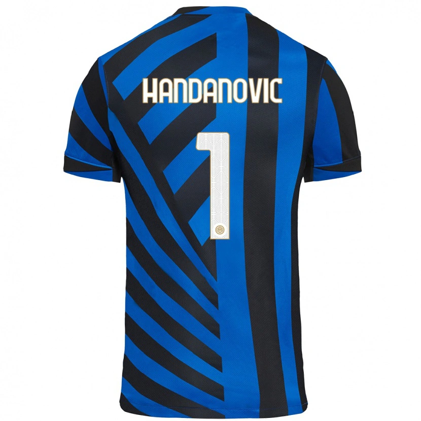 Danxen Heren Samir Handanovic #1 Blauw Zwart Thuisshirt Thuistenue 2024/25 T-Shirt