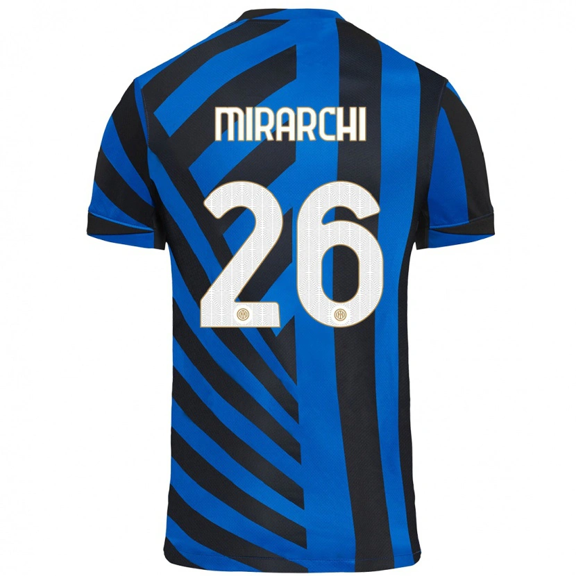 Danxen Heren Mattia Mirarchi #26 Blauw Zwart Thuisshirt Thuistenue 2024/25 T-Shirt