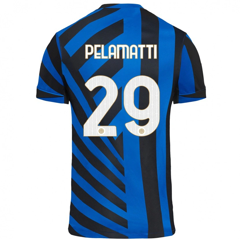 Danxen Heren Andrea Pelamatti #29 Blauw Zwart Thuisshirt Thuistenue 2024/25 T-Shirt