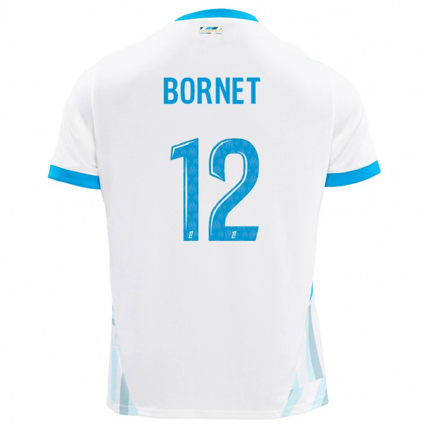 Danxen Heren Camille Bornet #12 Wit Hemelsblauw Thuisshirt Thuistenue 2024/25 T-Shirt