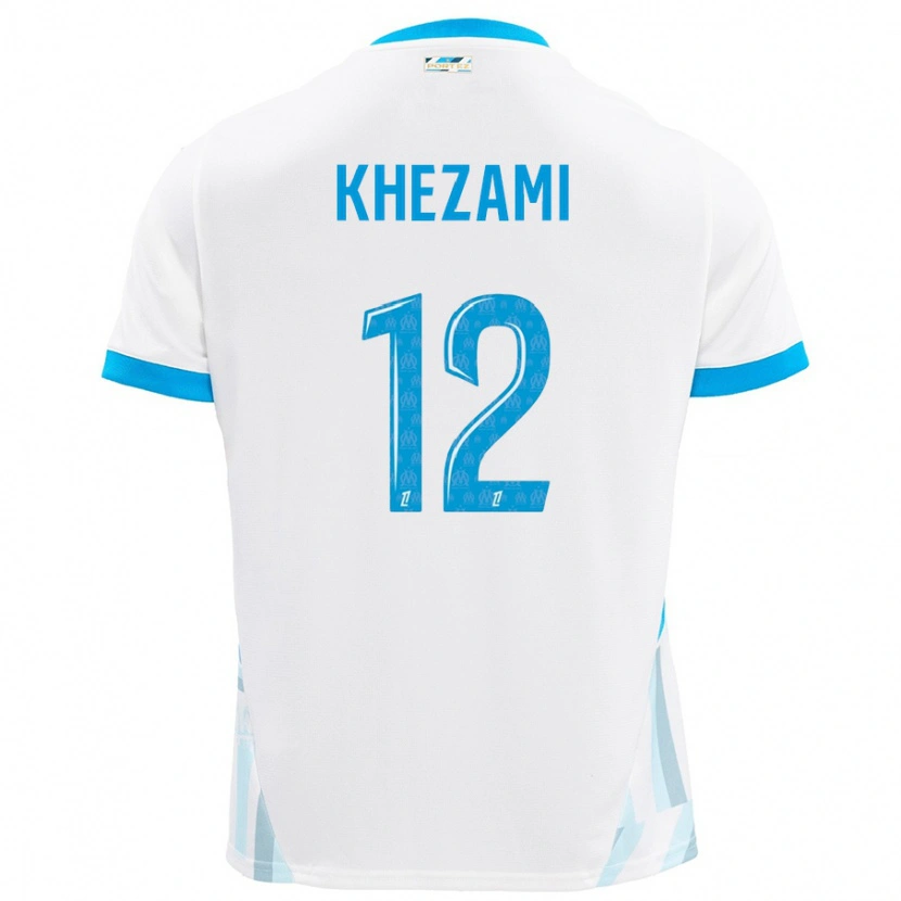 Danxen Heren Roselène Khezami #12 Wit Hemelsblauw Thuisshirt Thuistenue 2024/25 T-Shirt