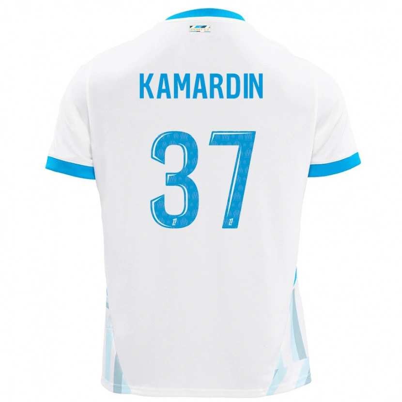 Danxen Heren Aaron Kamardin #37 Wit Hemelsblauw Thuisshirt Thuistenue 2024/25 T-Shirt