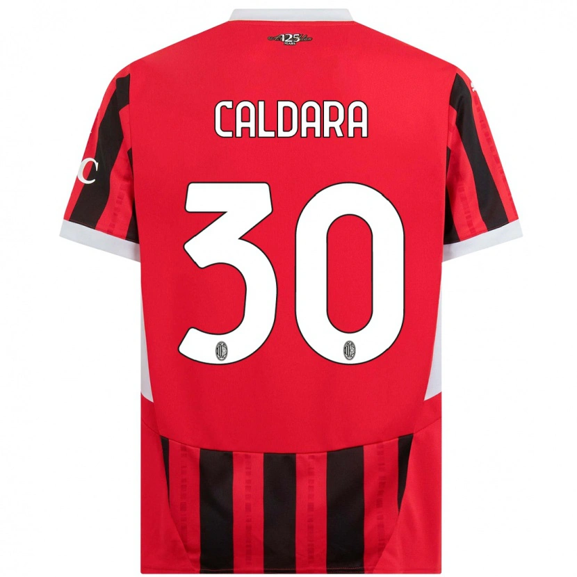 Danxen Heren Mattia Caldara #30 Rood Zwart Thuisshirt Thuistenue 2024/25 T-Shirt