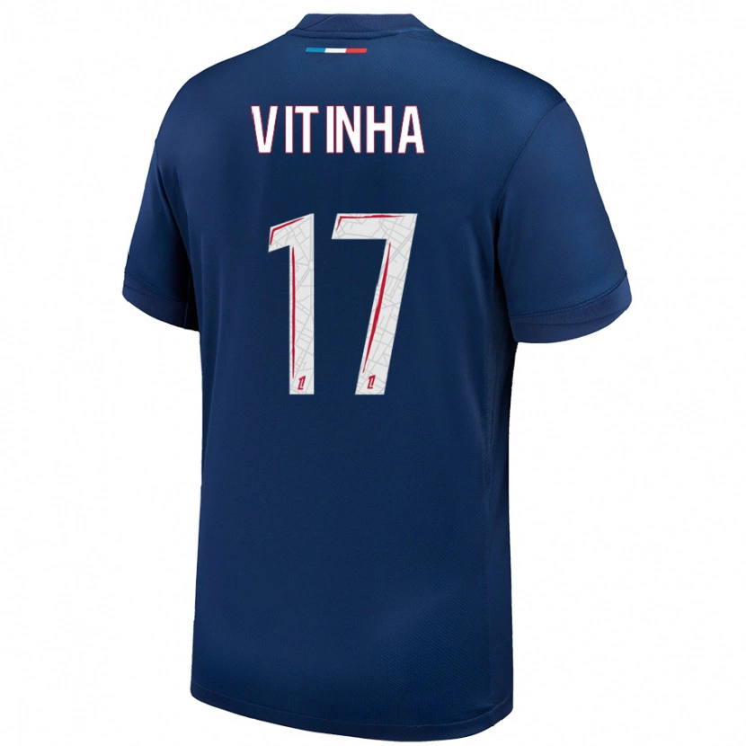 Danxen Heren Vitinha #17 Marineblauw Wit Thuisshirt Thuistenue 2024/25 T-Shirt