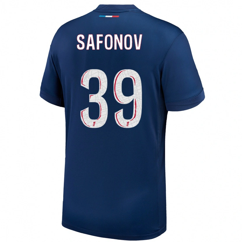 Danxen Heren Matvey Safonov #39 Marineblauw Wit Thuisshirt Thuistenue 2024/25 T-Shirt