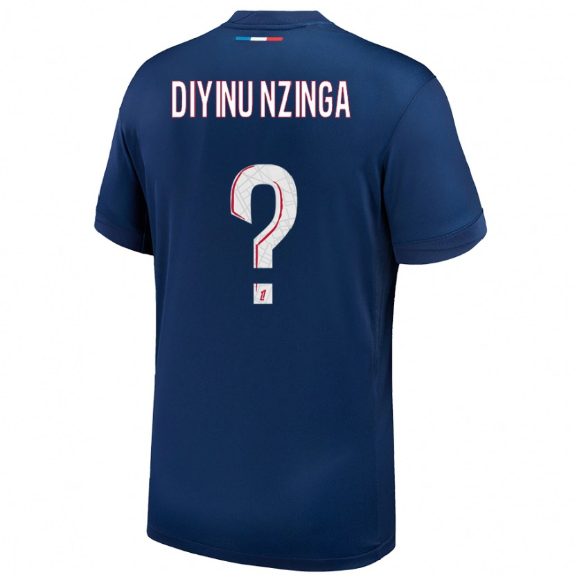 Danxen Heren Vainqueur Diyinu Nzinga #0 Marineblauw Wit Thuisshirt Thuistenue 2024/25 T-Shirt